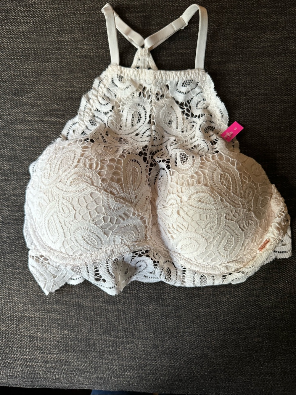PINK Victoria's Secret Cream Lace  One-Piece